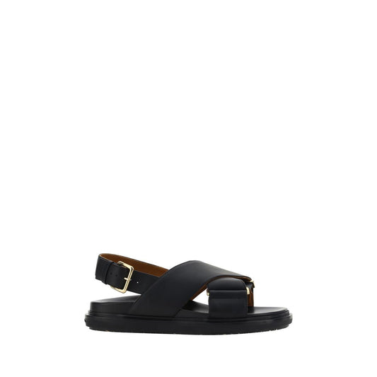 Ankle Strap Sandals by Marni for women in bos taurus calf leather black features an statuesque Women's Bos Taurus Calf Leather Ankle Strap Sandals silhouette with a refined and elegant open toe style.