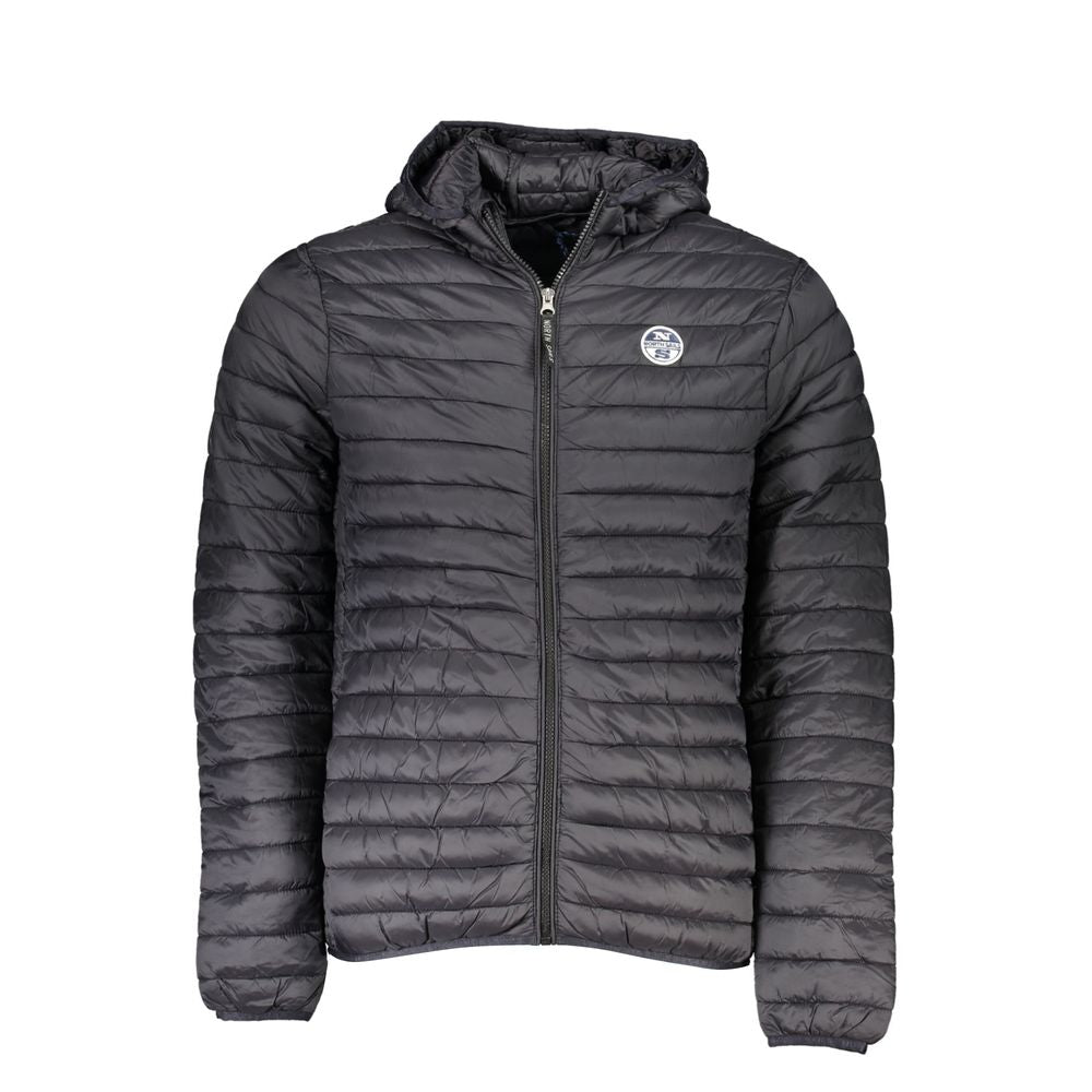 Hooded Jacket by North Sails for men in polyamide black features an utilitarian silhouette with a refined hooded neckline, showcasing sophisticated pockets & hooded for an utilitarian aesthetic.