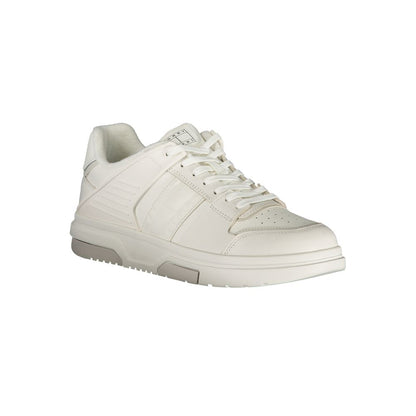 Sneakers by Tommy Hilfiger for men in polyester polyethylene leather white features an opulent silhouette from the Men's Fashion Polyester Polyethylene Leather Sneakers collection, showcasing a signature fashion style with an opulent finish.