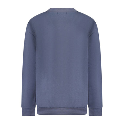 Sweatshirt by Cavalli Class for women in cotton polyester blue & print showcases a slouchy chic silhouette, artfully detailed with a slouchy chic and for a slouchy chic finish.