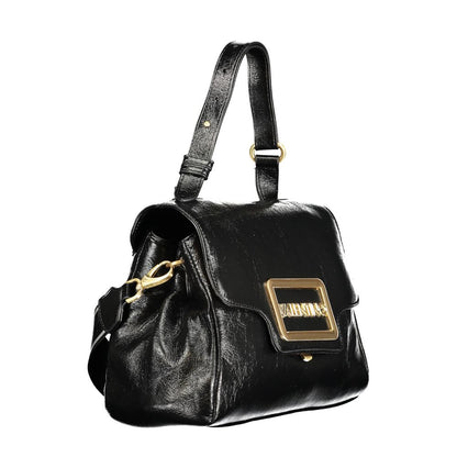 Crossbody Tote Handbag by Mario Valentino for women in polyethylene black features a signature silhouette, showcasing a secure snap & zipper and signature built-in-compartments with versatile crossbody-strap, shoulder-strap, adjustable-strap, detachable-strap & handle for a sophisticated look.