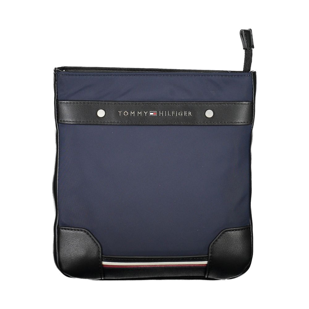 Shoulder Bag by Tommy Hilfiger for men in polyester & polyethylene blue features an effortlessly chic silhouette with a secure zipper, ample , and versatile shoulder-strap & adjustable-strap for effortlessly chic everyday luxury.