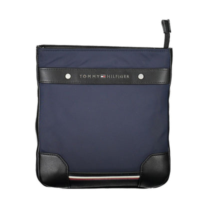 Shoulder Bag by Tommy Hilfiger for men in polyester & polyethylene blue features an effortlessly chic silhouette with a secure zipper, ample , and versatile shoulder-strap & adjustable-strap for effortlessly chic everyday luxury.