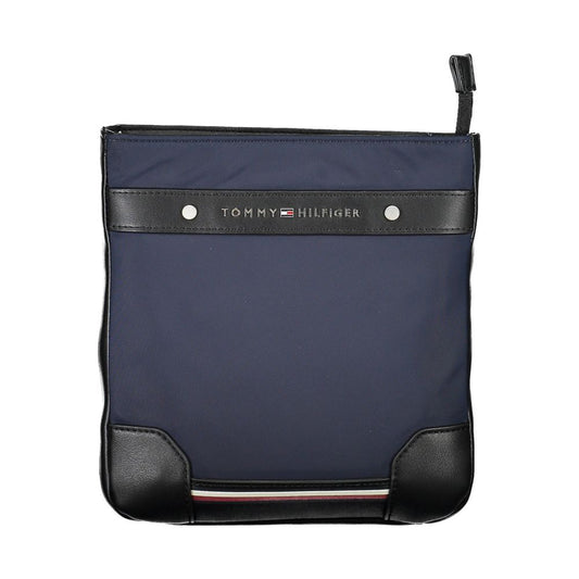 Shoulder Bag by Tommy Hilfiger for men in polyester & polyethylene blue features an effortlessly chic silhouette with a secure zipper, ample , and versatile shoulder-strap & adjustable-strap for effortlessly chic everyday luxury.