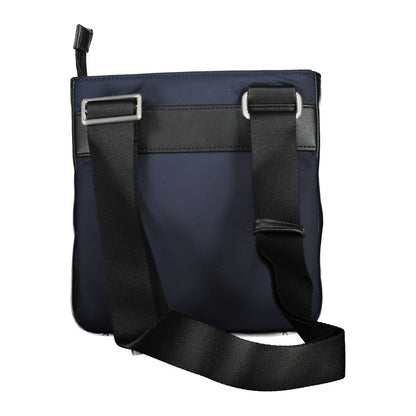Shoulder Bag by Tommy Hilfiger for men in polyester & polyethylene blue features a stately silhouette, showcasing a secure zipper, ample , and stately shoulder-strap & adjustable-strap for a stately finish.