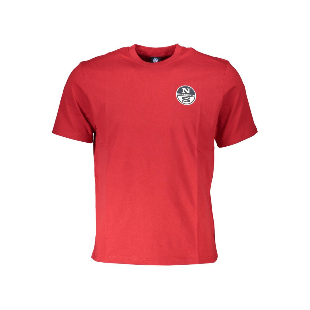 North Sails Men's Short-Sleeve Crew Neck Cotton T-Shirt - Red Print