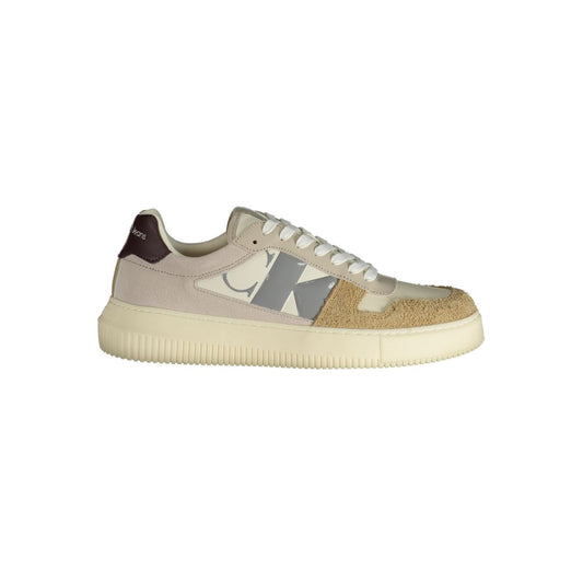 Sneakers by Calvin Klein for men in polyester & rubber beige & print presents a sumptuous silhouette from the Men's Fashion Polyester & Rubber Sneakers collection, showcasing a sumptuous fashion style for an elevated aesthetic.