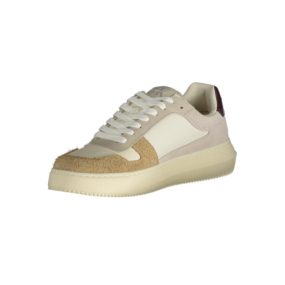 Sneakers by Calvin Klein for men in polyester & rubber beige & print presents a sumptuous silhouette as Men's Fashion Polyester & Rubber Sneakers, expertly defined by a sumptuous fashion style for a sumptuous, high-fashion look.
