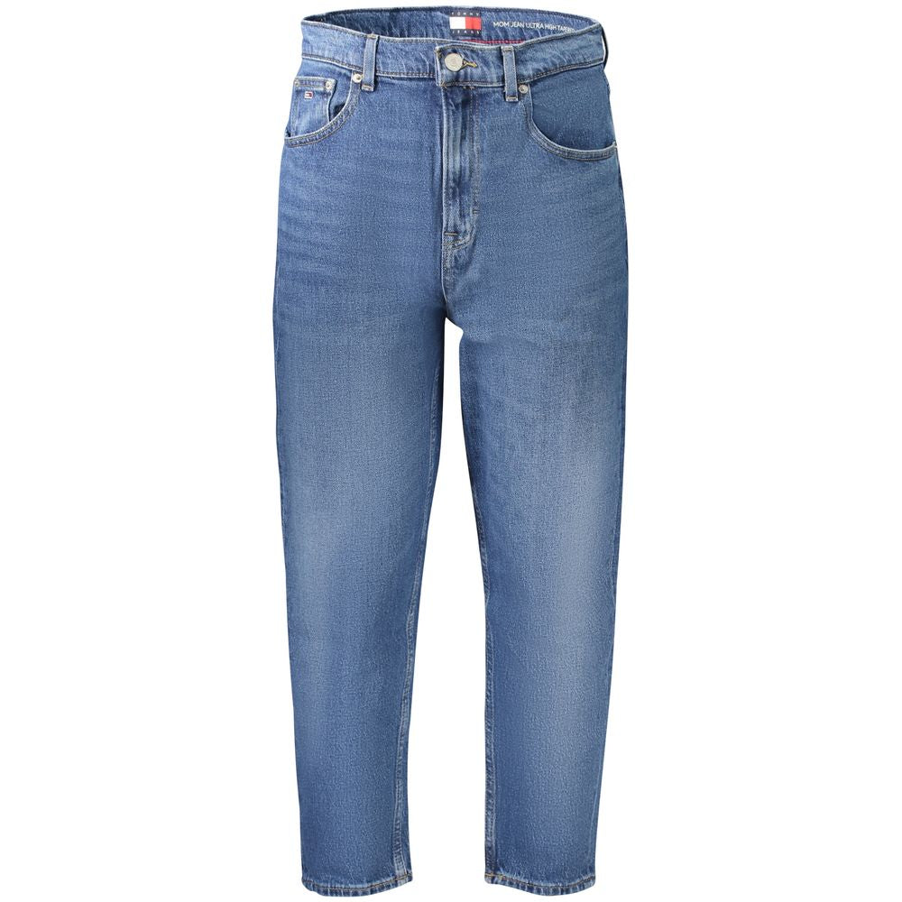 Jeans by Tommy Hilfiger for women in stretch cotton blue features an refined tailoring silhouette, showcasing a premium tapered-leg & mom with a and long cut for a refined tailoring look.