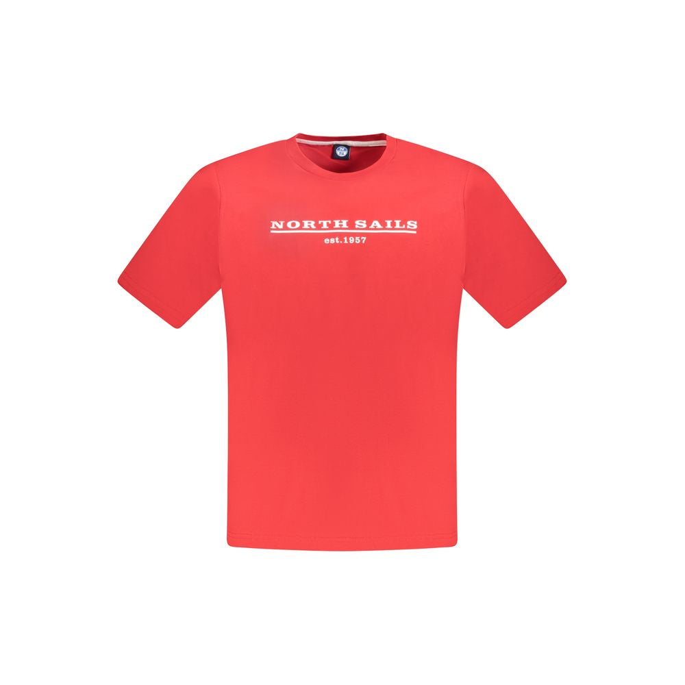 T-Shirt by North Sails for men in cotton red features a plush silhouette, showcasing a sophisticated crew neckline and short-sleeve for a truly plush finish.