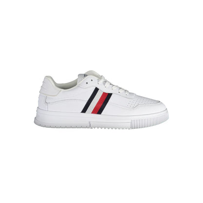 Sneakers by Tommy Hilfiger for men in polyester polyethylene leather white features a sumptuous design, perfectly showcasing the sumptuous fashion style of this Men's Fashion Polyester Polyethylene Leather Sneakers.