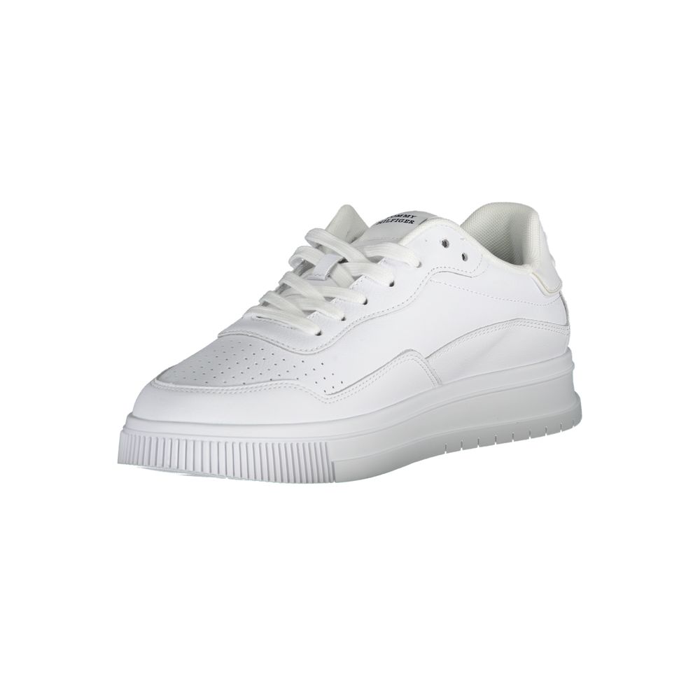 Sneakers by Tommy Hilfiger for men in polyester polyethylene leather white features an opulent silhouette from the Men's Fashion Polyester Polyethylene Leather Sneakers collection, showcasing a signature fashion style with an opulent finish.