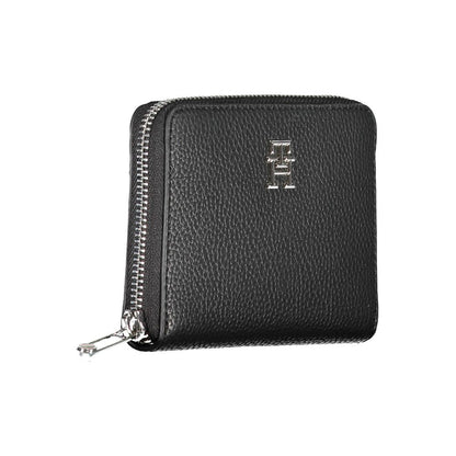 Cardholder Wallet by Tommy Hilfiger for women in polyethylene black showcases a discerning silhouette, artfully capturing the essence of Polyethylene Cardholder Wallet with its functional card-organization coin-purse.