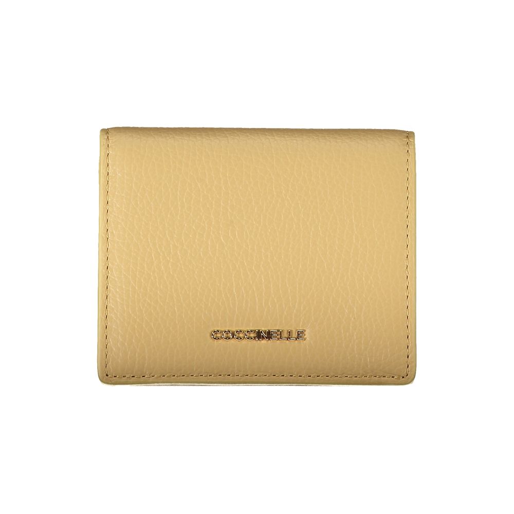 Wallet by Coccinelle for women in leather beige presents a streamlined silhouette, showcasing the sophisticated design of the Leather Wallet collection with functional coin-purse.