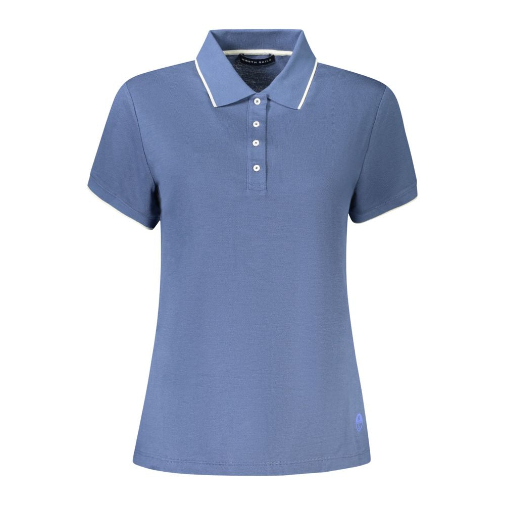 Polo Shirt by North Sails for women in modal & cotton blue, signature-print & print presents a sleek silhouette, featuring a refined and short-sleeve for a sleek finish.