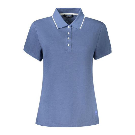 Polo Shirt by North Sails for women in modal & cotton blue, signature-print & print presents a sleek silhouette, featuring a refined and short-sleeve for a sleek finish.