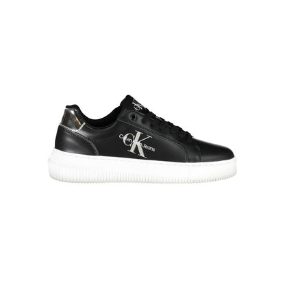 Sneakers by Calvin Klein for women in polyester polyethylene leather black presents a sumptuous silhouette from the Women's Fashion Polyester Polyethylene Leather Sneakers collection, showcasing a sumptuous fashion style for an elevated aesthetic.