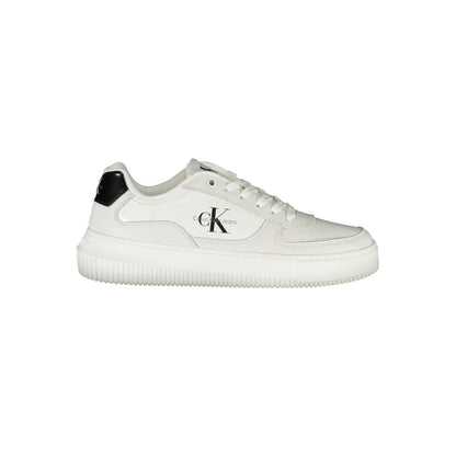 Sneakers by Calvin Klein for women in polyester polyethylene leather white features an sumptuous design from the Women's Fashion Polyester Polyethylene Leather Sneakers collection, highlighting a sumptuous fashion style for a premium, high-fashion look.