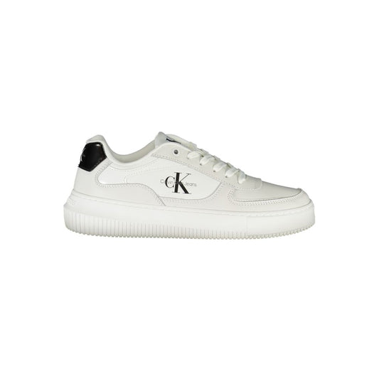 Sneakers by Calvin Klein for women in polyester polyethylene leather white features an sumptuous design from the Women's Fashion Polyester Polyethylene Leather Sneakers collection, highlighting a sumptuous fashion style for a premium, high-fashion look.