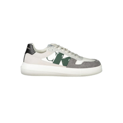 Sneakers by Calvin Klein for men in polyester polyethylene leather black, gray, green, white & print presents a sumptuous silhouette as Men's Fashion Polyester Polyethylene Leather Sneakers, expertly defined by a sumptuous fashion style for a sumptuous, high-fashion look.
