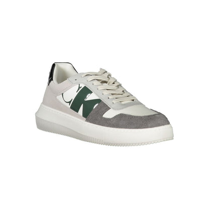 Sneakers by Calvin Klein for men in polyester polyethylene leather black, gray, green, white & print features an sumptuous silhouette, showcasing the premium Men's Fashion Polyester Polyethylene Leather Sneakers in a sumptuous fashion style that offers a sumptuous finish for refined style.