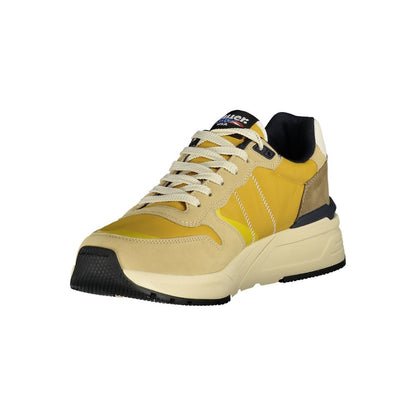 Athletic Sneakers Blauer men polyester & polyethylene beige, mustard, yellow & signature featuring a avant-garde Men's Athletic Polyester & Polyethylene Sneakers design with a avant-garde athletic style for a refined finish.