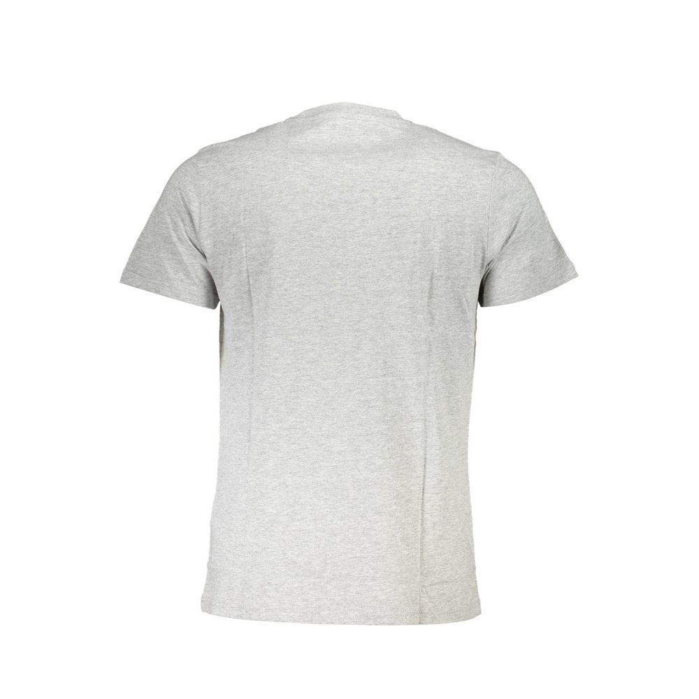 T-Shirt by Cavalli Class for men in cotton brown, gray & print showcases a chic silhouette, artfully detailed with a chic and for a chic finish.