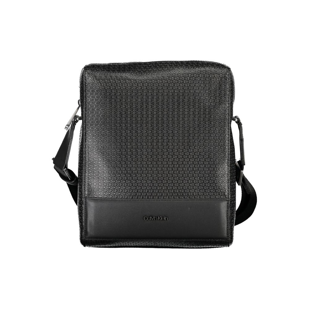 Shoulder Bag by Calvin Klein for men in polyester & polyethylene black showcases a statuesque silhouette, artfully detailed with a secure zipper, organized internal-pockets, and versatile shoulder-strap & adjustable-strap for a statuesque look.