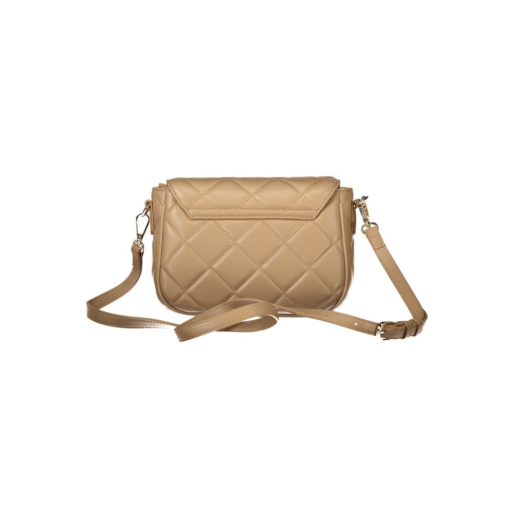 Handbag by Mario Valentino for women in polyurethane beige features a signature silhouette, showcasing a secure zipper and signature internal-pockets with versatile shoulder-strap & adjustable-strap for a sophisticated look.