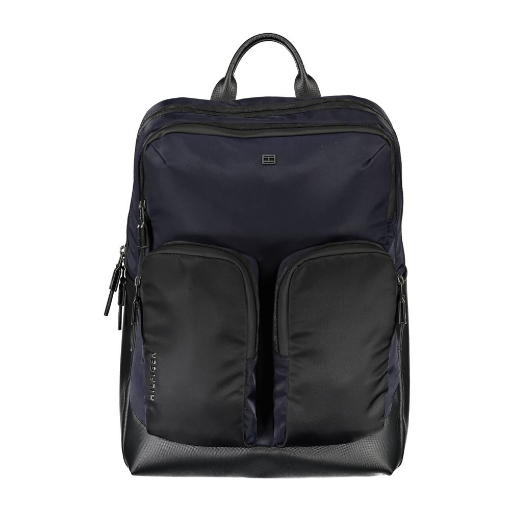 Backpack by Tommy Hilfiger for men in polyamide & polyethylene blue showcases a stately Polyamide & Polyethylene Backpack design, featuring a secure with stately built-in-compartments, external-pockets & laptop-compartment and versatile backpack-strap & adjustable-strap.