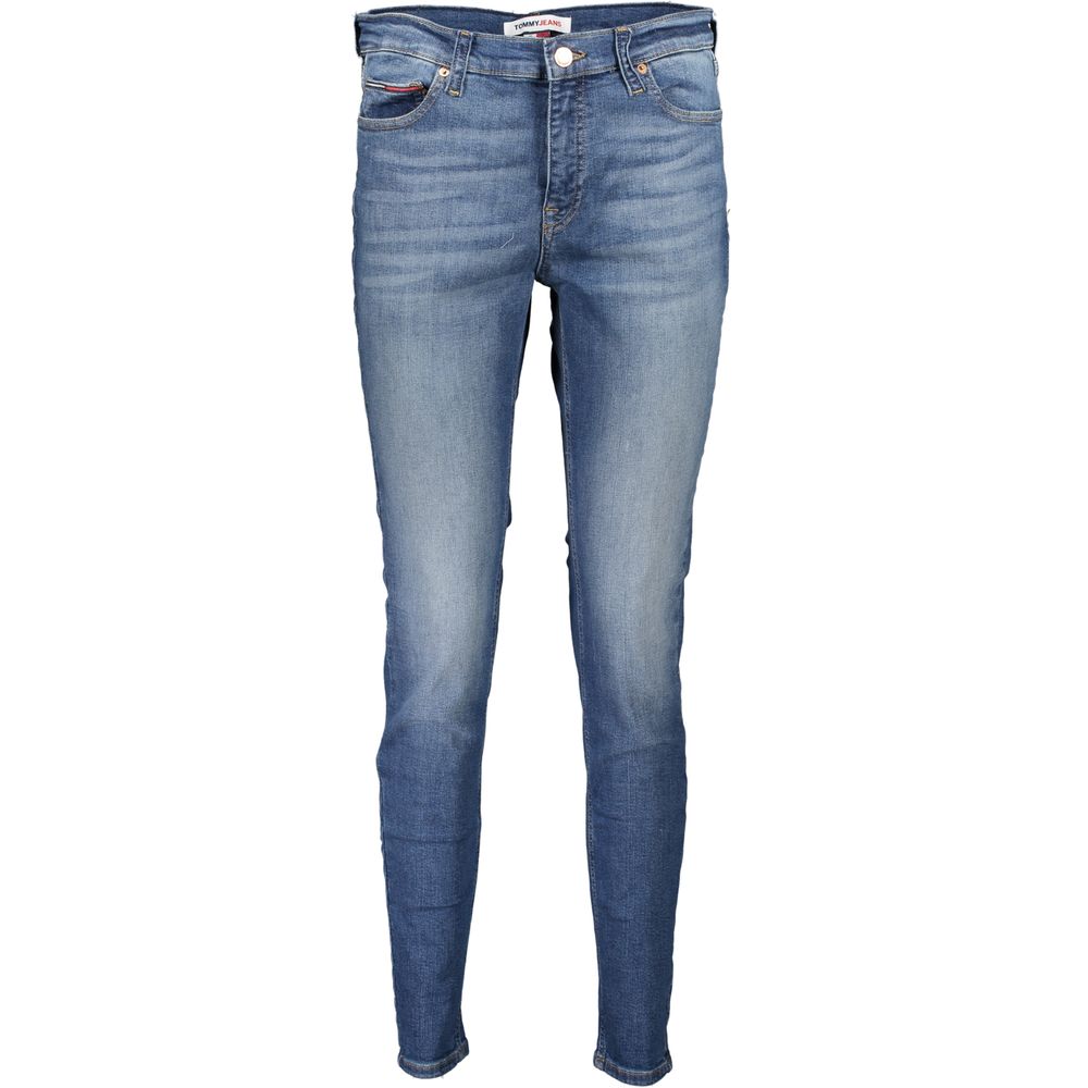 Pants by Tommy Hilfiger for women in cotton dark-blue features an on trend silhouette with a mid rise and skinny cut in an elegant long for a sophisticated look.