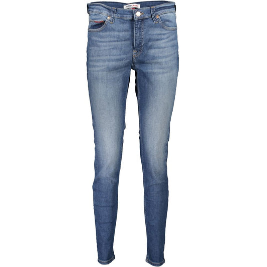 Pants by Tommy Hilfiger for women in cotton dark-blue features an on trend silhouette with a mid rise and skinny cut in an elegant long for a sophisticated look.