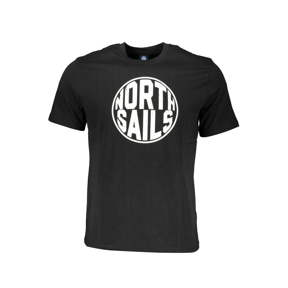 T-Shirt by North Sails for men in cotton black & print features a plush silhouette, showcasing a sophisticated crew neckline and for a truly plush finish.
