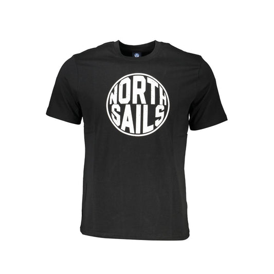 T-Shirt by North Sails for men in cotton black & print features a plush silhouette, showcasing a sophisticated crew neckline and for a truly plush finish.