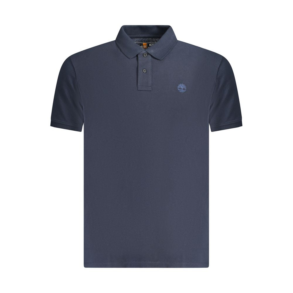 Polo Shirt by Timberland for men in cotton blue showcases a sharp silhouette, detailed with a refined and sharp short-sleeve for a sophisticated finish.