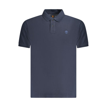 Polo Shirt by Timberland for men in cotton blue showcases a sharp silhouette, detailed with a refined and sharp short-sleeve for a sophisticated finish.
