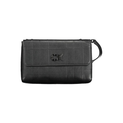 Crossbody Evening Convertible Handbag by Calvin Klein for women in polyester polyethylene faux leather black & signature presents a exquisite silhouette, showcasing a secure and organized built-in-compartments & internal-pockets with versatile crossbody-strap & adjustable-strap.