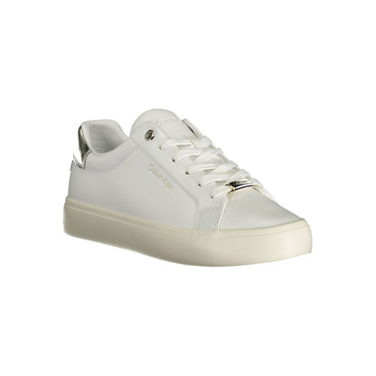 Sneakers by Calvin Klein for women in polyester polyethylene leather white features an sumptuous design from the Women's Casual Polyester Polyethylene Leather Sneakers collection, highlighting a sumptuous casual style for a premium, high-fashion look.