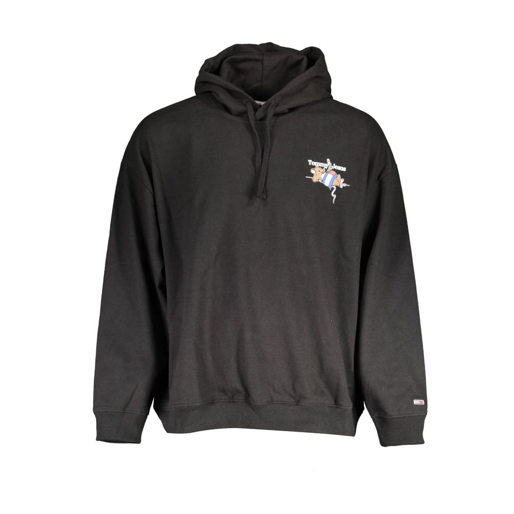Hooded Sweatshirt Sweater by Tommy Hilfiger for men in cotton black showcases a discreet silhouette, finished with a discreet hooded neckline and for a discreet look.