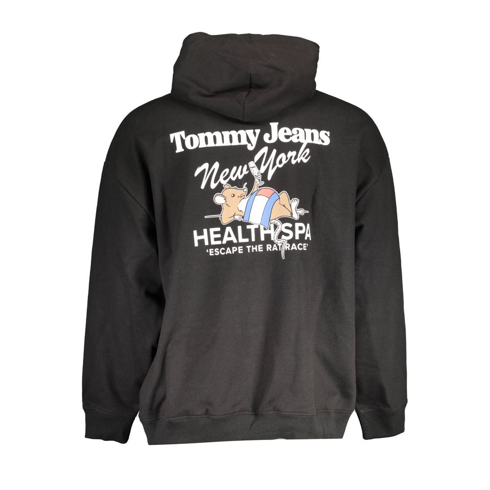 Hooded Sweatshirt Sweater by Tommy Hilfiger for men in cotton black showcases a downtown chic silhouette, artfully finished with a downtown chic hooded neckline and for a sophisticated, high-end look.