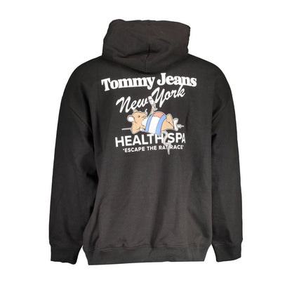 Hooded Sweatshirt Sweater by Tommy Hilfiger for men in cotton black showcases a downtown chic silhouette, artfully finished with a downtown chic hooded neckline and for a sophisticated, high-end look.
