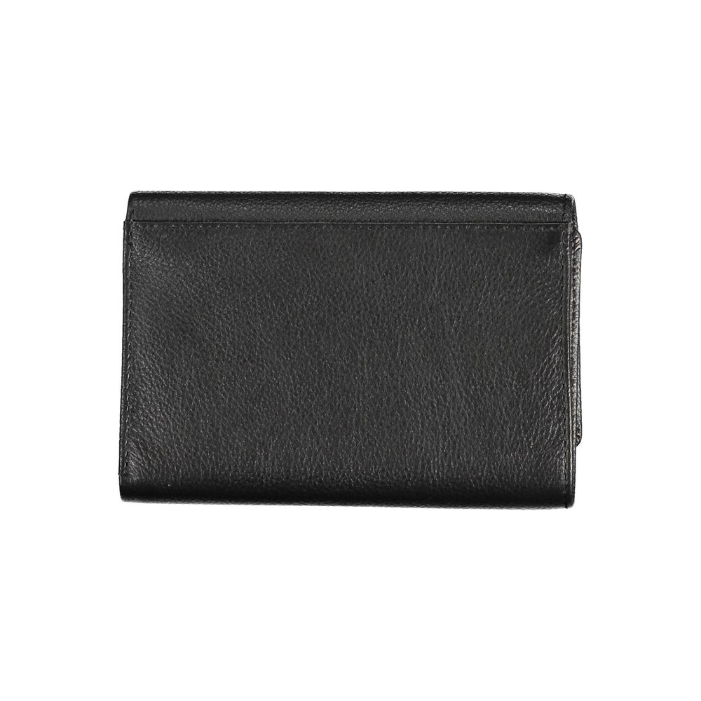 Cardholder Wallet by Mario Valentino for women in faux leather black features a streamlined silhouette, showcasing the streamlined Faux Leather Cardholder Wallet design with sophisticated card-organization compact-design for a premium look.
