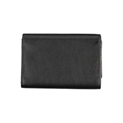 Cardholder Wallet by Mario Valentino for women in faux leather black features a streamlined silhouette, showcasing the streamlined Faux Leather Cardholder Wallet design with sophisticated card-organization compact-design for a premium look.