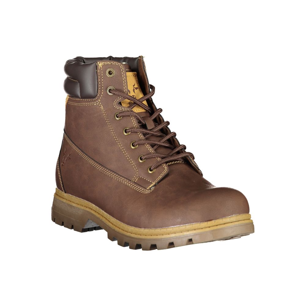 Lace-Up Ankle Boots by Carrera for men in polyester & polyurethane brown showcases a ergonomic silhouette from the Men's Polyester & Polyurethane Lace-Up Ankle Boots collection, featuring a ergonomic and a ergonomic .