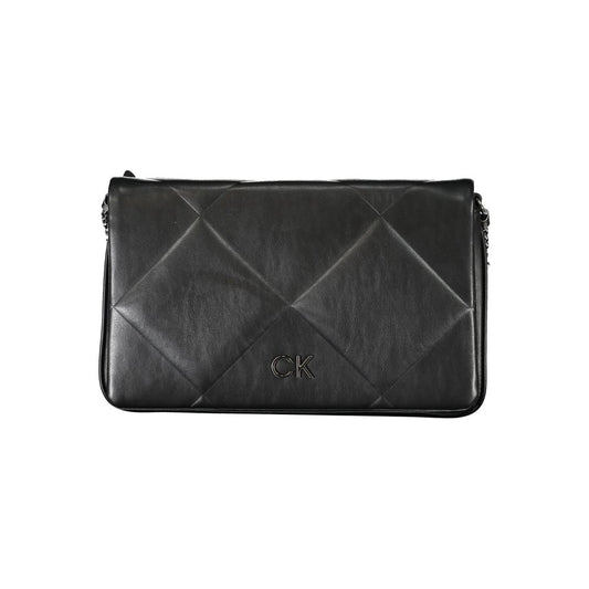 Quilted Shoulder Convertible Handbag by Calvin Klein for women in polyester faux leather black features an exquisite silhouette, showcasing a secure clip, ample built-in-compartments & internal-pockets, and exquisite shoulder-strap & adjustable-strap for a sophisticated finish.