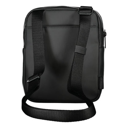 Shoulder Bag by Calvin Klein for men in polyester & polyethylene black & signature presents a statuesque silhouette, showcasing a secure zipper and statuesque external-pockets & internal-pockets with versatile shoulder-strap & adjustable-strap for a sophisticated look.