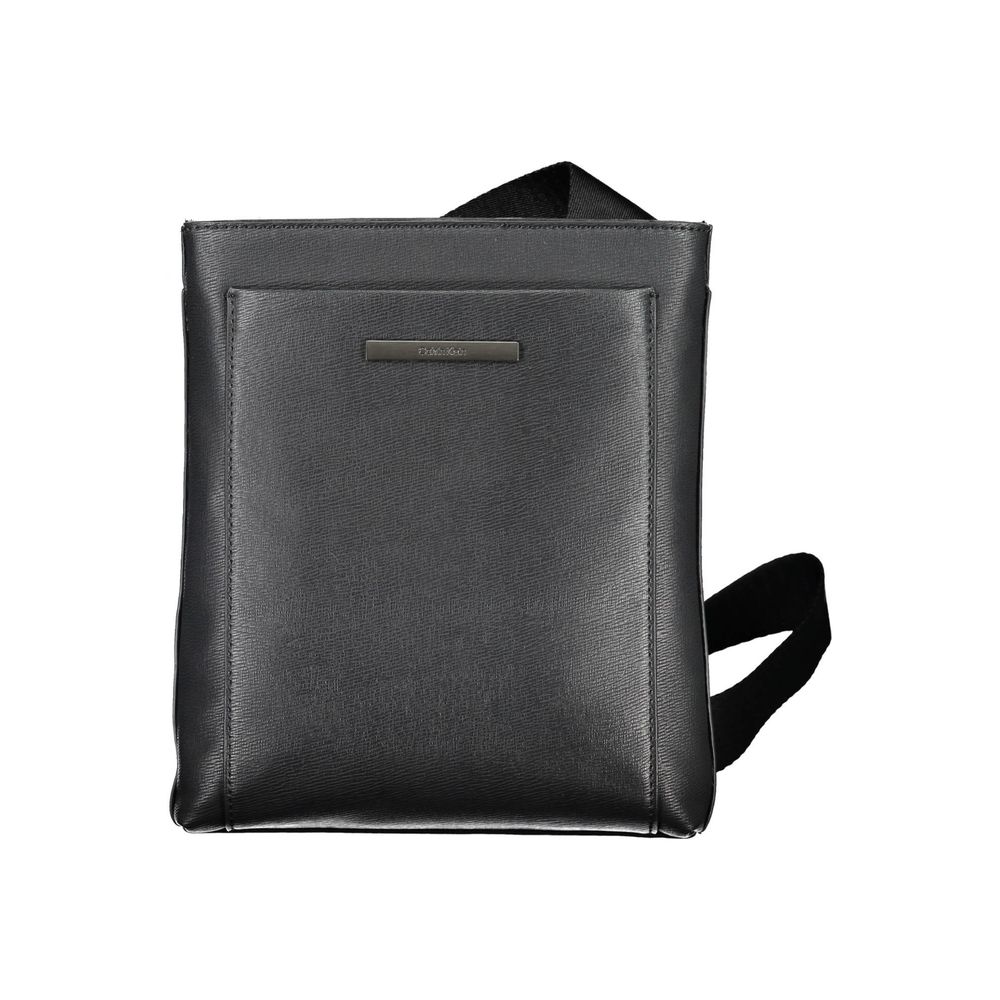 Shoulder Bag by Calvin Klein for men in polyester & polyethylene black features a stately silhouette, showcasing a secure zipper, ample external-pockets & internal-pockets, and stately shoulder-strap & adjustable-strap for a stately finish.