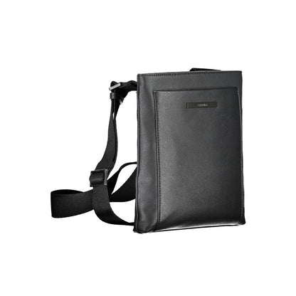Shoulder Bag by Calvin Klein for men in polyester & polyethylene black features a statuesque silhouette, showcasing a secure zipper and statuesque external-pockets & internal-pockets with versatile shoulder-strap & adjustable-strap for a statuesque finish.