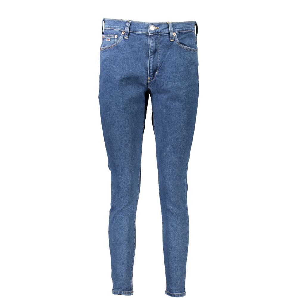 Jeans by Tommy Hilfiger for women in cotton blue presents a refined pantology silhouette, artfully defined by a refined pantology skinny, long, and a sophisticated high rise.