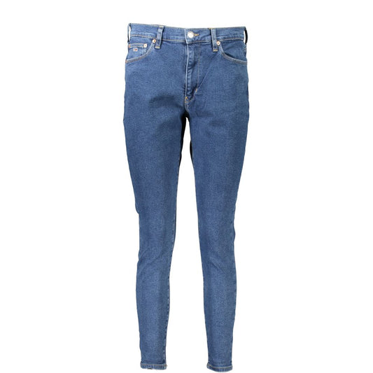 Jeans by Tommy Hilfiger for women in cotton blue presents a refined pantology silhouette, artfully defined by a refined pantology skinny, long, and a sophisticated high rise.